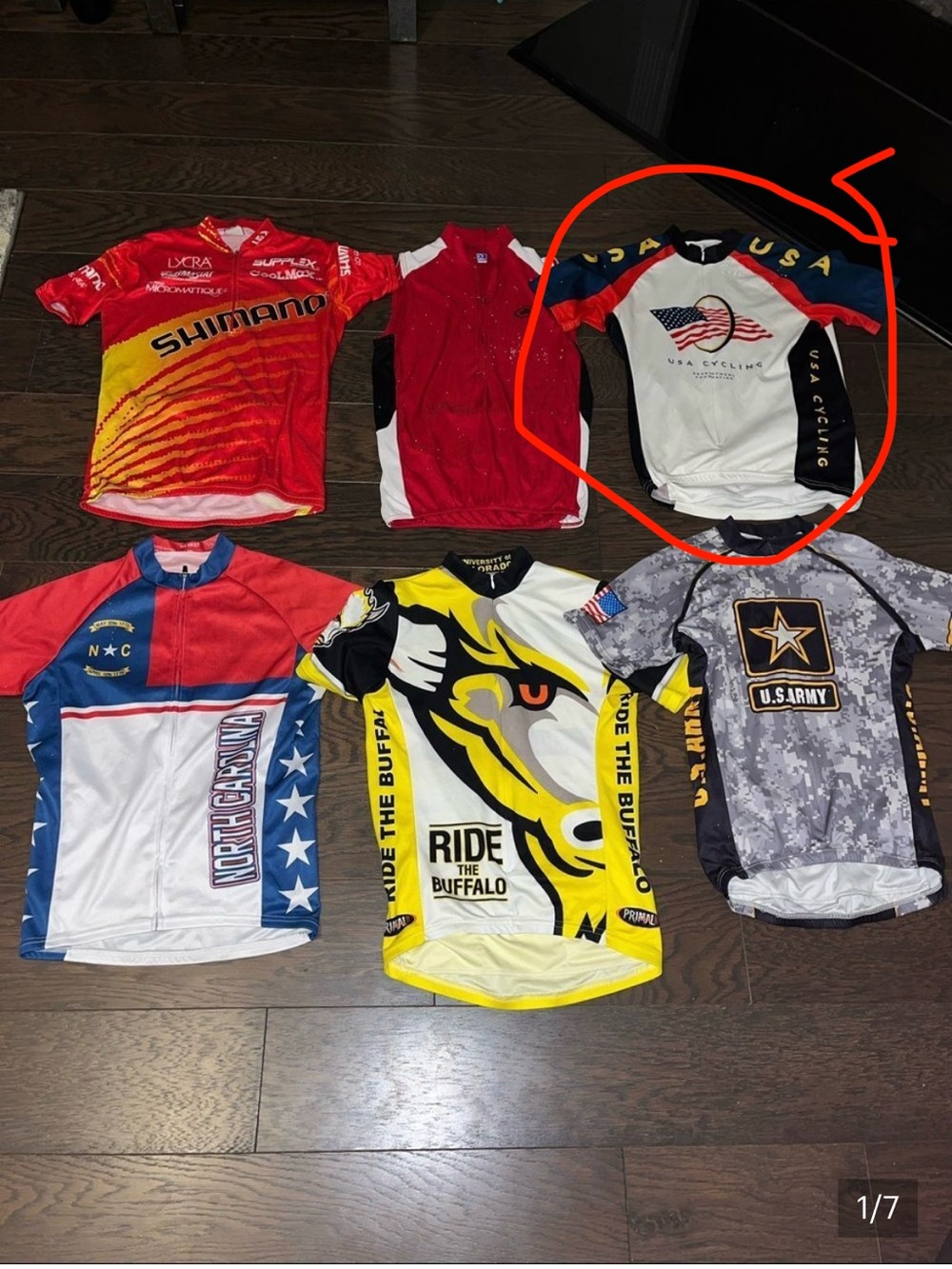 Lot of 5 FIVE-various cycle race cycling bike touring shirt jersey tops men’s S